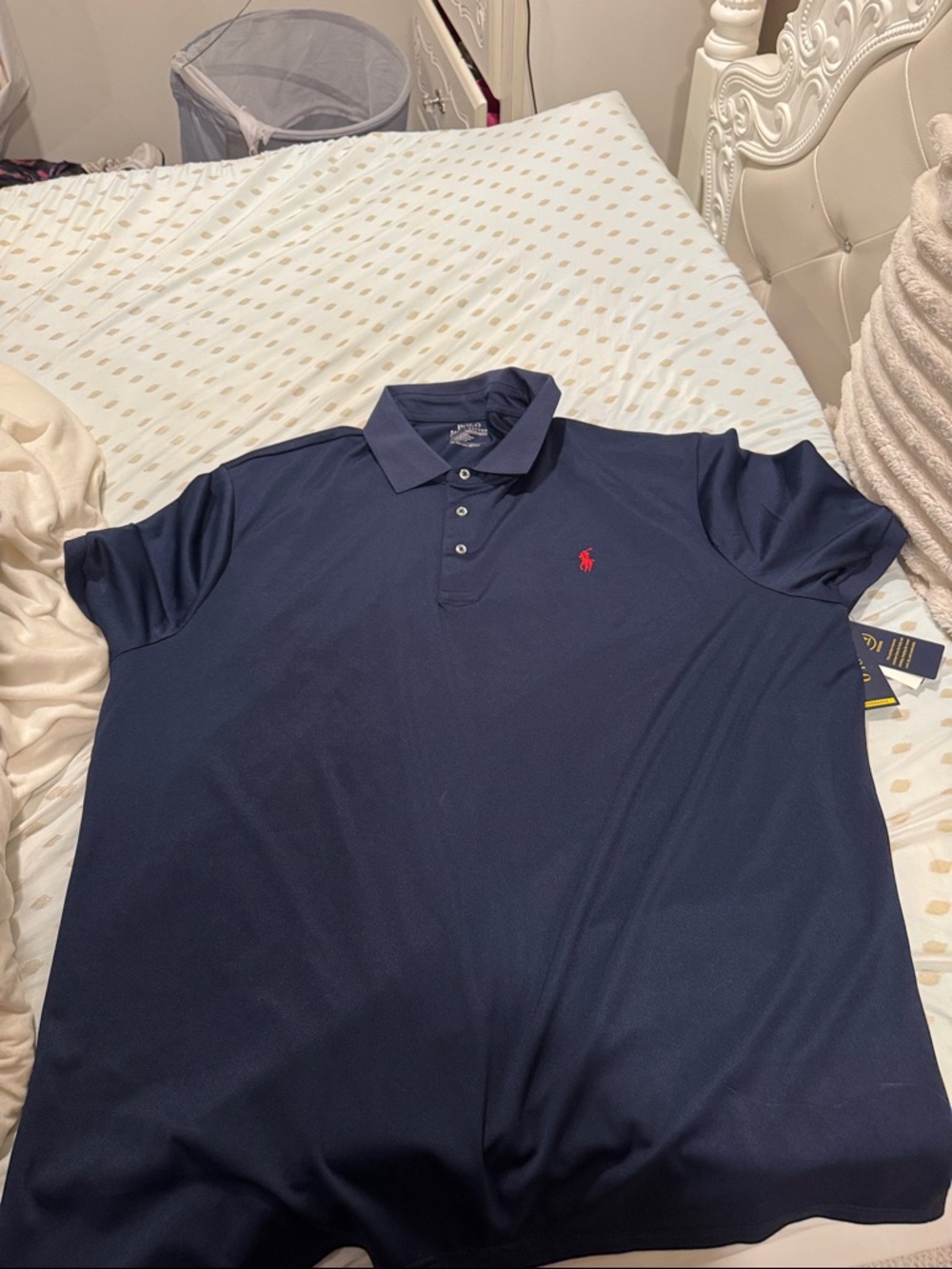 Ralph Lauren Navy Polo with Red Pony Embroidery